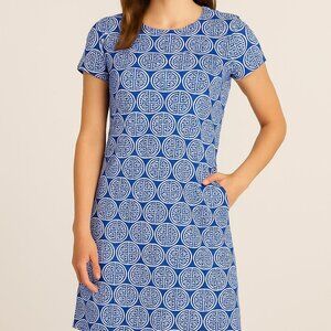 Katherine Way Golf Resort Performance Dress Blue White Small